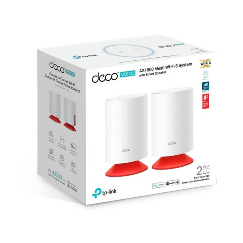 TP-Link Deco Voice X20 Wi-Fi 6 system Router - 2 Pack - راوتر